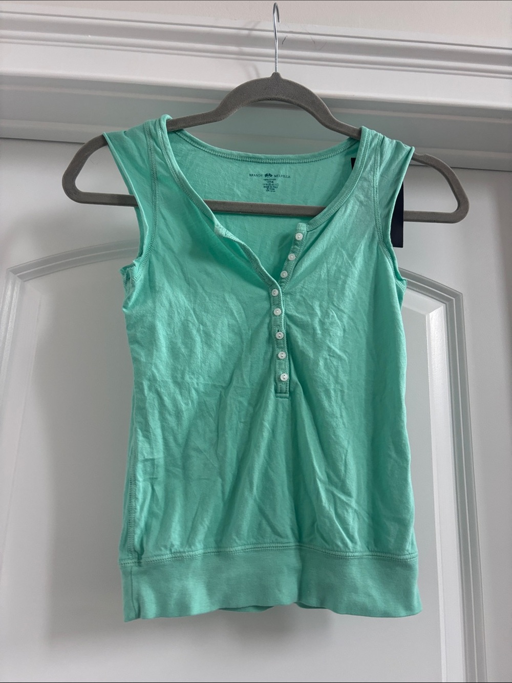 Brandy Melville Sleeveless Button-Front Tank Top in Mint Green NWT